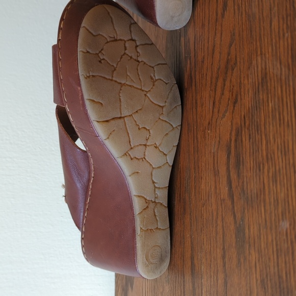 Børn Brown Leather Wedge Sandal - Picture 5 of 8